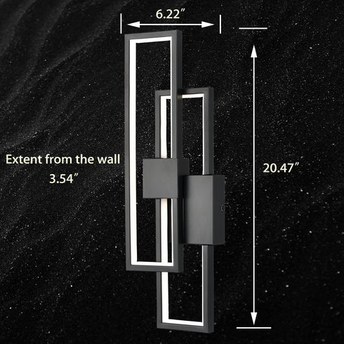 Imola Modern LED Wall Sconce Rectangle  Flush Mount Wall Light